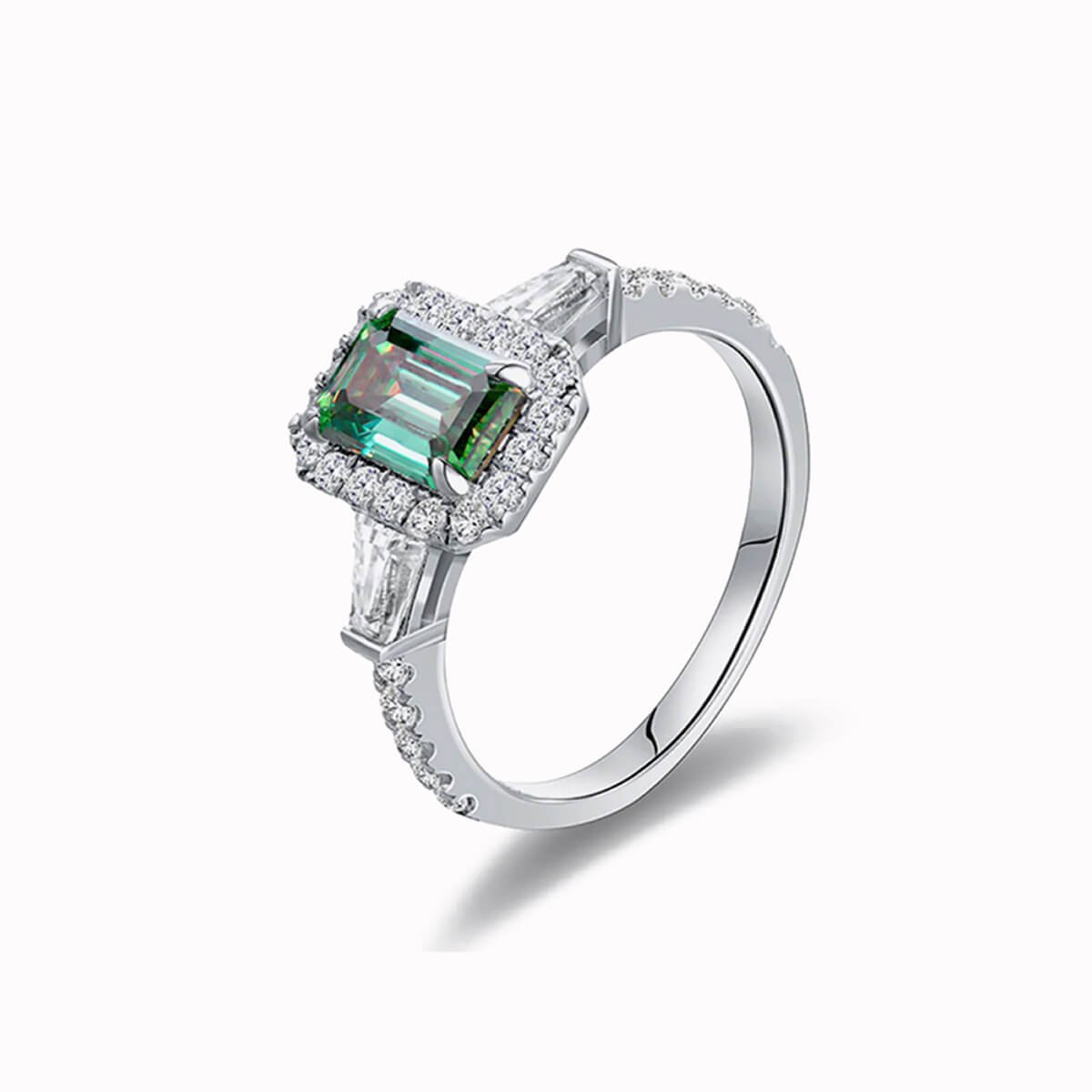 Oval Silver Diamond Engagement Ring