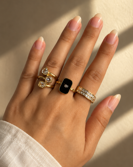 Celeste Triple Stone Ring