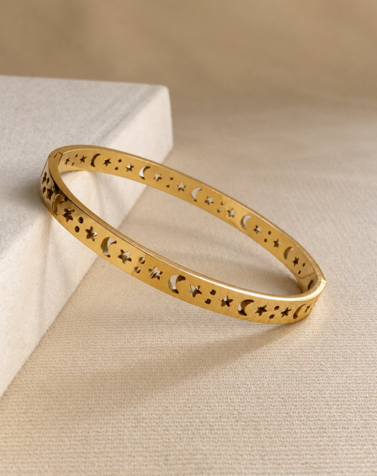 Celestial Star & Moon Bangle