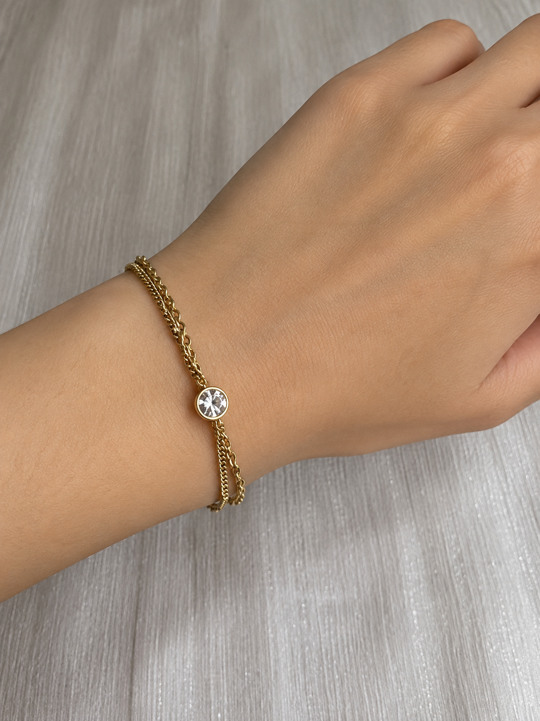 Crystal Double-Chain Bracelet - Image 3