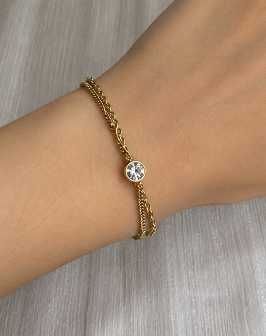 Crystal Double-Chain Bracelet
