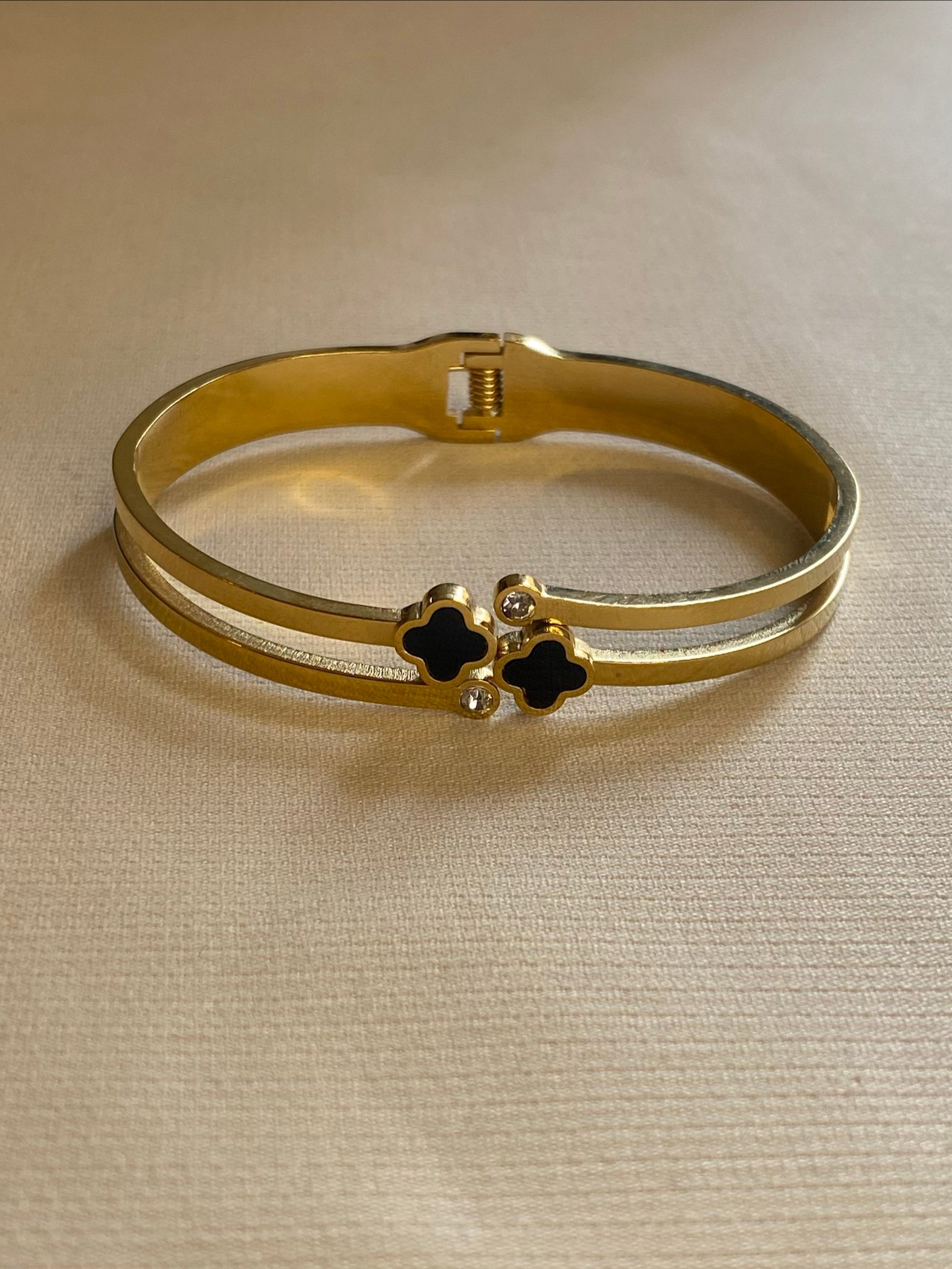 Double Clover Crystal Bangle - Image 4