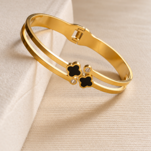 Double Clover Crystal Bangle