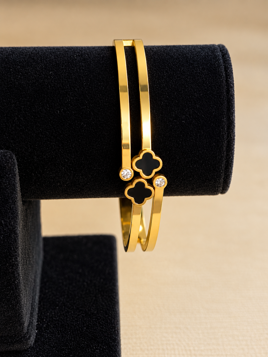 Double Clover Crystal Bangle