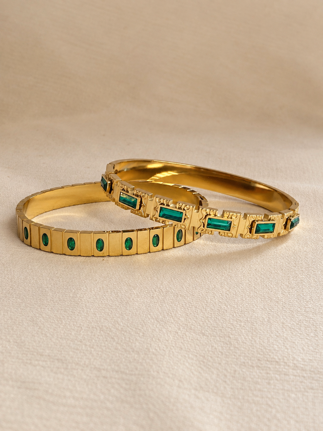 Emerald Link Cuff Bracelet - Image 3