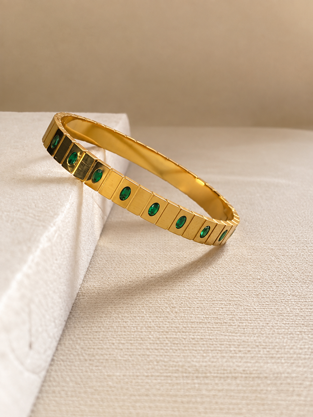 Emerald Link Cuff Bracelet - Image 5