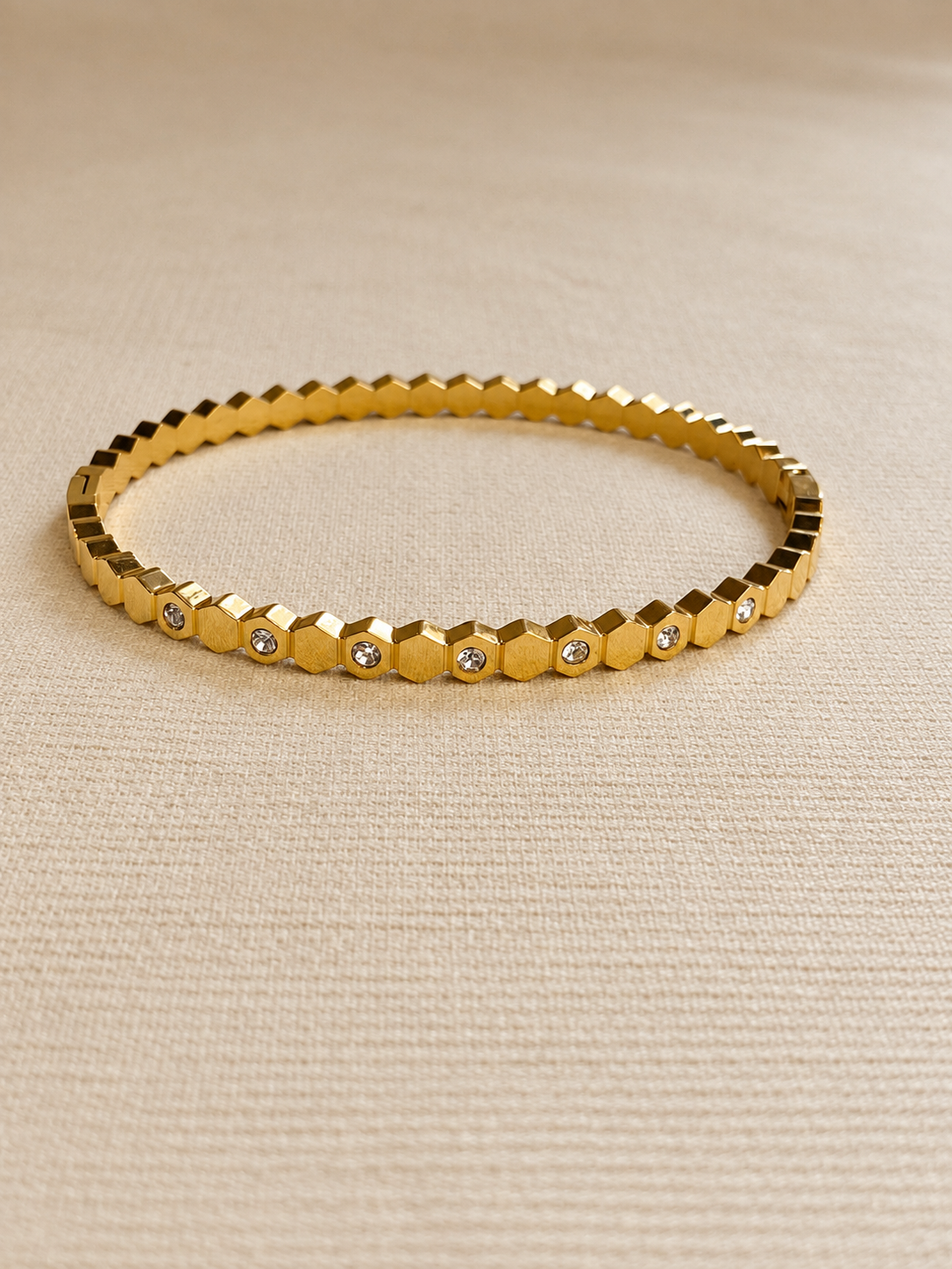 Faceted Crystal Link Bangle - Image 2