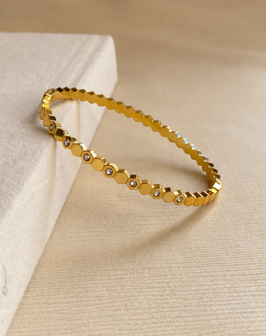 Faceted Crystal Link Bangle