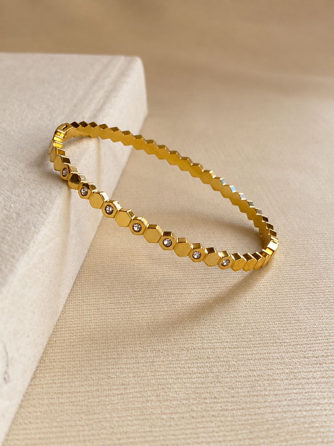 Faceted Crystal Link Bangle