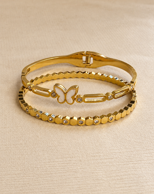 Faceted Crystal Link Bangle
