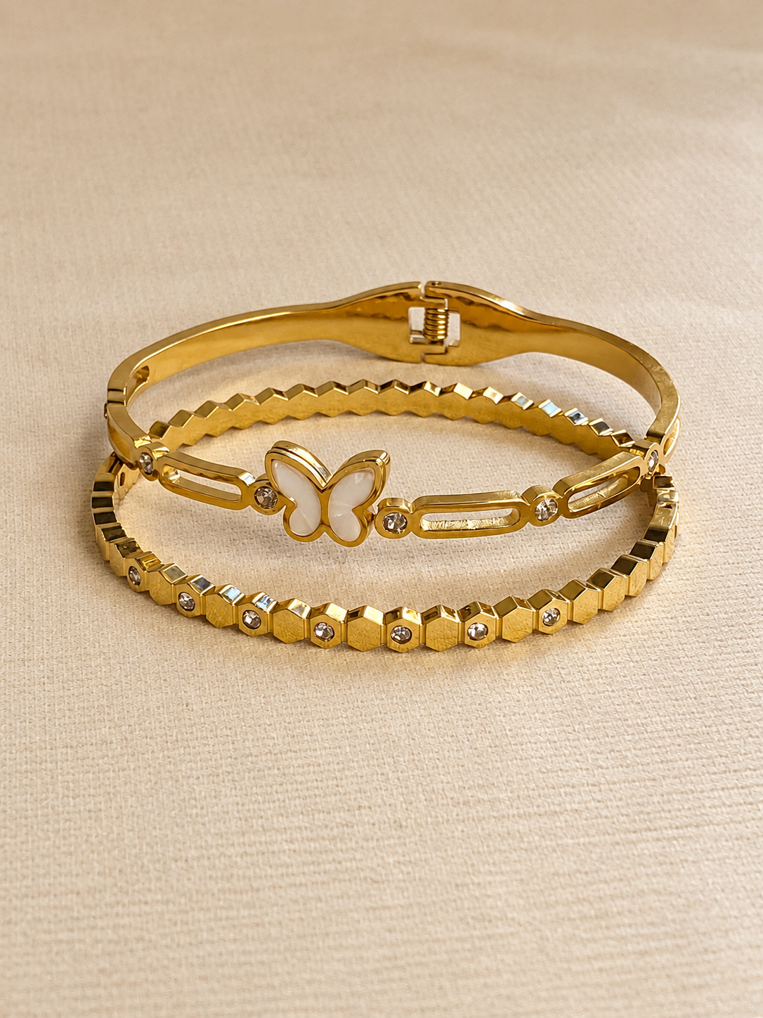 Faceted Crystal Link Bangle