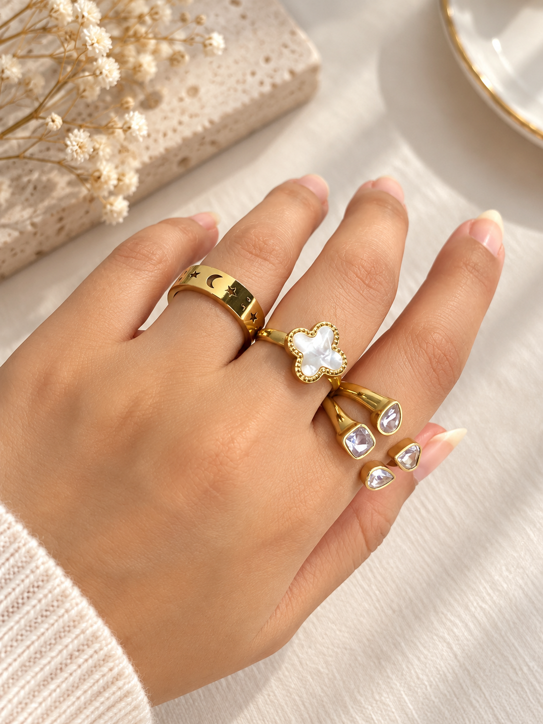 Quad Stone Open Ring