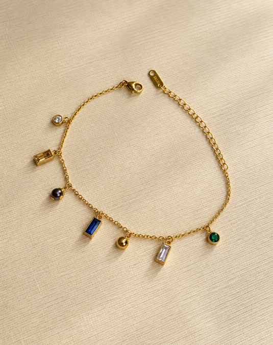 Rainbow Charm Crystal Bracelet