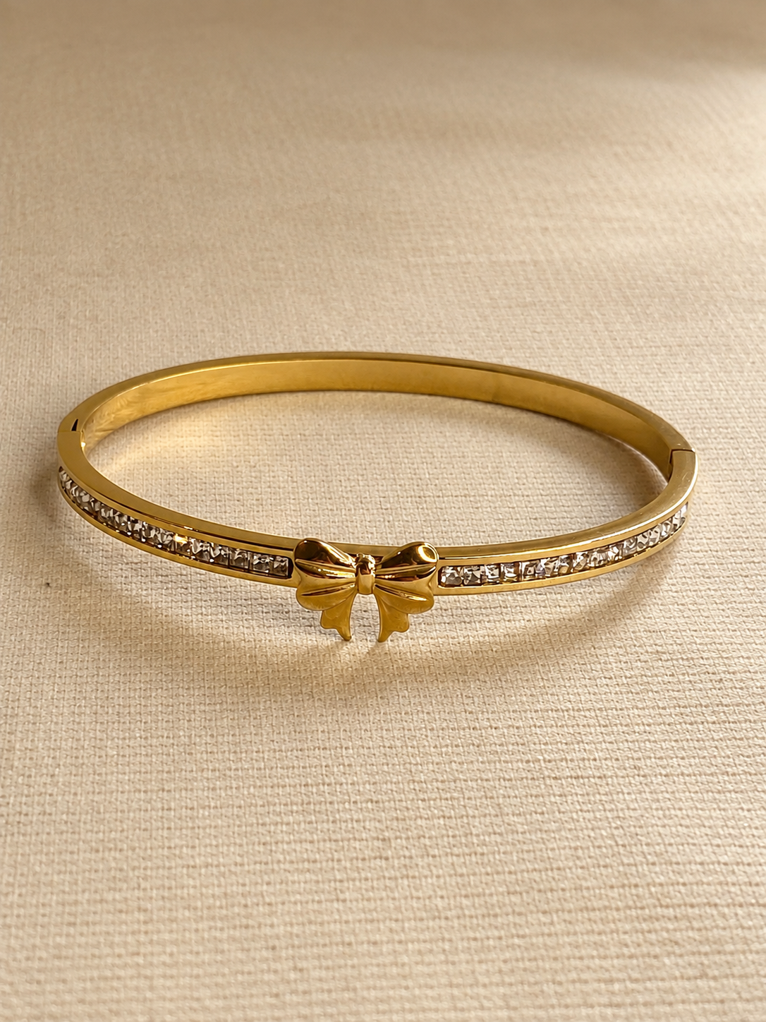 Solid Bow Crystal Bangle - Image 2