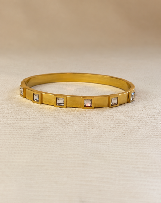Square Crystal Link Bangle