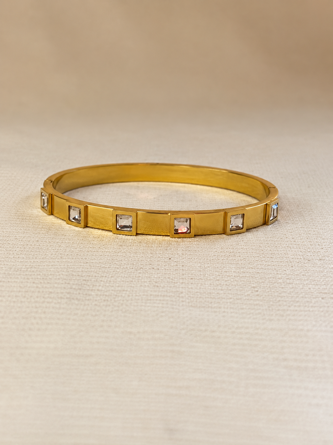 Square Crystal Link Bangle - Image 1