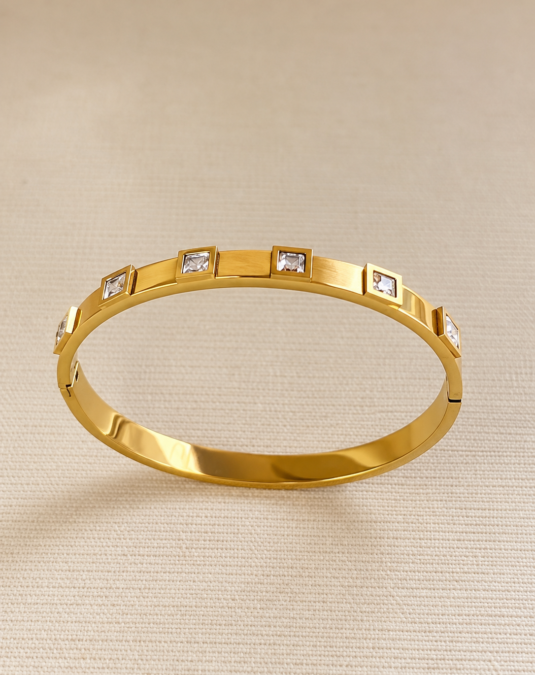 Square Crystal Link Bangle