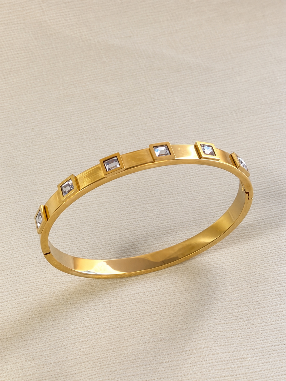 Square Crystal Link Bangle - Image 2
